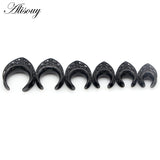 2pcs 8mm-30mm Water Drop Hollow Stainless Steel Ear Plugs Tunnels Expander