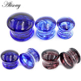 Glass Clouds Double Flare Ear Tunnels Plugs