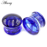Glass Clouds Double Flare Ear Tunnels Plugs