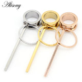 2pcs Circle Vert Bar Dangle Stl Ear Plugs Tunnels Expander Flesh Piercing Jewelr