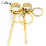 2pcs Circle Vert Bar Dangle Stl Ear Plugs Tunnels Expander Flesh Piercing Jewelr