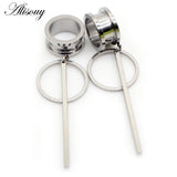 2pcs Circle Vert Bar Dangle Stl Ear Plugs Tunnels Expander Flesh Piercing Jewelr