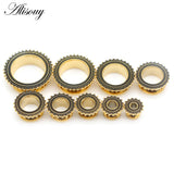 2pcs Stainless Steel Ear Gauges Dangle Plugs