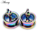 2pcs Dinosaur Ear Gauges Stainless Steel Earrings Plugs Tunnels