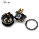 2pcs Dinosaur Ear Gauges Stainless Steel Earrings Plugs Tunnels