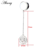2pcs Stainless Steel Dangle Earrings Tunnels Ear Plugs Gauges 6-16mm