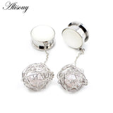 2pcs Stainless Steel Dangle Earrings Tunnels Ear Plugs Gauges 6-16mm