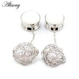 2pcs Stainless Steel Dangle Earrings Tunnels Ear Plugs Gauges 6-16mm