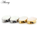 2pcs Stainless Steel Ear Tunnels Plugs Water drops Shell Ear Expander Stretcher