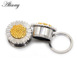 2pcs Heart Screw Ear Flesh Tunnel Plugs Retro Flower Ear Expander Piercing