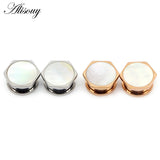 2pcs Heart Screw Ear Flesh Tunnel Plugs Retro Flower Ear Expander Piercing