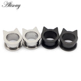 2pcs Heart Screw Ear Flesh Tunnel Plugs Retro Flower Ear Expander Piercing