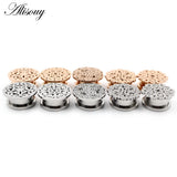 2pcs Hollow Stainless Steel Ear Plugs Tunnels Gauges Piercing Body Jewelry