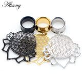 Leaf Lace Dangle Ear Plugs Stainless Steel Gauges Body Jewelry