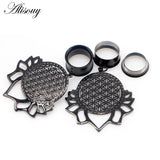 Leaf Lace Dangle Ear Plugs Stainless Steel Gauges Body Jewelry