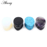 2pcs Stone Teardrop Ear Plugs Tunnels Expanders Stretcher Ear Earring Gauges