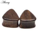 2pcs 8-25mm Wood Ear Tunnel Plug Double Flared Saddle Plugs Gauge Ear Stretcher