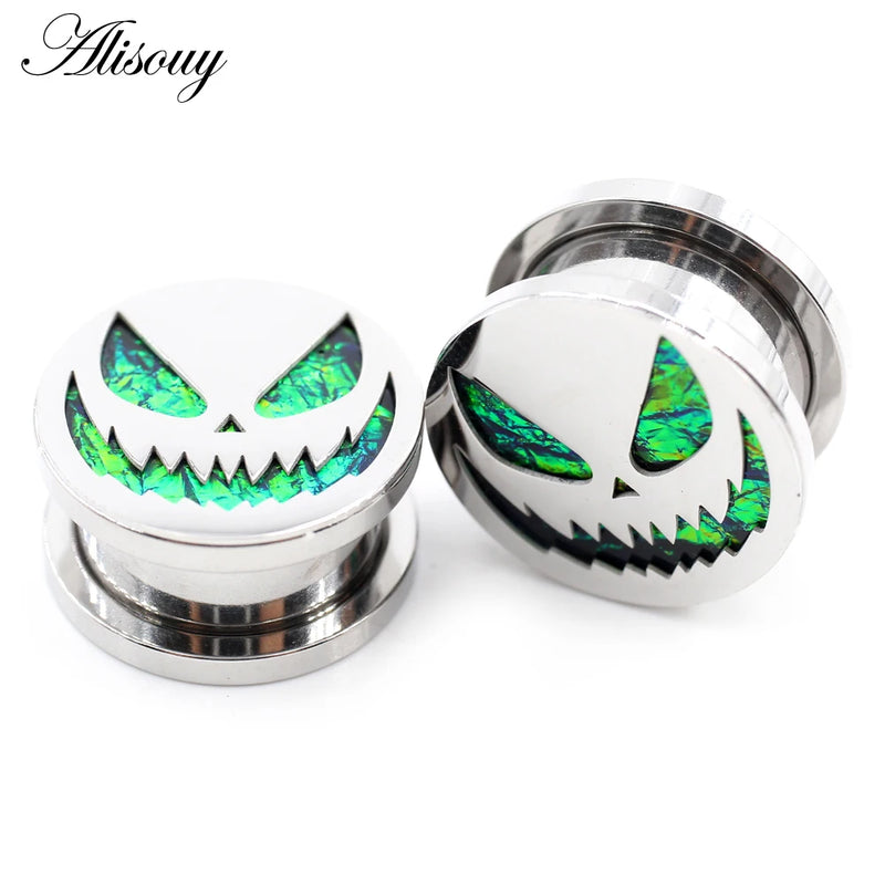 Stainless Steel Pumpkin Ear Gauges Tunnels Plugs Expander Earrings