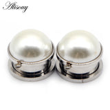 2pcs Pearl DIY Pendant Ear Plugs Gauges Stainless Steel Ear Expander Str