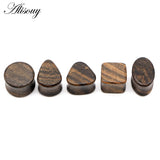 2pcs Wood Flesh Saddle Ear Tunnels Plugs Gauges Double Flared Stretcher