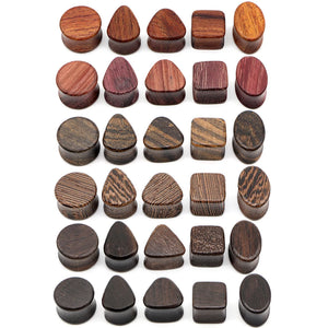 2pcs Wood Flesh Saddle Ear Tunnels Plugs Gauges Double Flared Stretcher