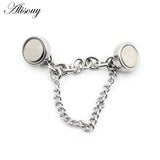 Punk Magnet Chain Pendant Stainless Steel Round Ear Stud Earring