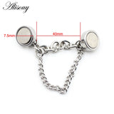 Punk Magnet Chain Pendant Stainless Steel Round Ear Stud Earring