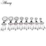 2pcs Retro Water Drop Crystal Ear Plugs Tunnels Gauges Body Jewelry