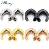 2pcs Stainless Steel Ear Plugs Tunnels Gauges Weights