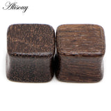 Square Wood Flesh Ear Plugs 8mm-25mm