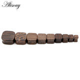 Square Wood Flesh Ear Plugs 8mm-25mm