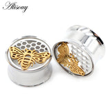 2pcs Animal Eye Opal Flare Ear Tunnels Plugs Expander Stretcher Gauges Earrings