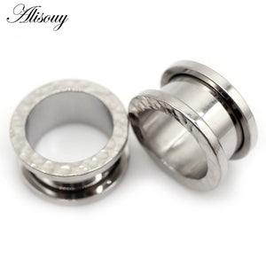 2pcs Stainless Steel Ear Expanders Stretchers Tunnels Gauges Earrings