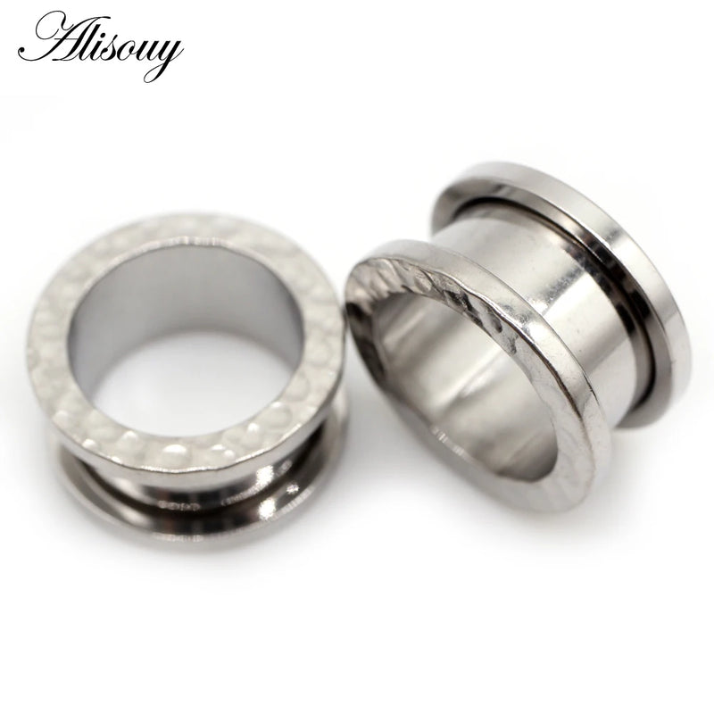 2pcs Stainless Steel Ear Expanders Stretchers Tunnels Gauges Earrings
