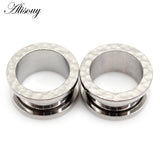 2pcs Stainless Steel Ear Expanders Stretchers Tunnels Gauges Earrings