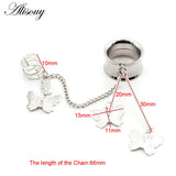 2pcs Stainless Steel Butterfly Pendant Ear Tunnels Plugs