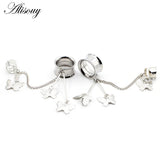 2pcs Stainless Steel Butterfly Pendant Ear Tunnels Plugs