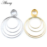Stainless Steel Round Dangle Ear Plugs Tunnel Gauges Earrings