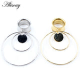 Stainless Steel Round Dangle Ear Plugs Tunnel Gauges Earrings