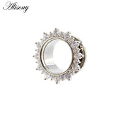 2pcs CZ Crystal Ear Flesh Tunnel Plugs