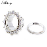 2pcs CZ Crystal Ear Flesh Tunnel Plugs