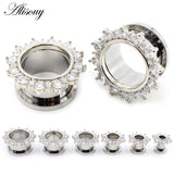 2pcs CZ Crystal Ear Flesh Tunnel Plugs