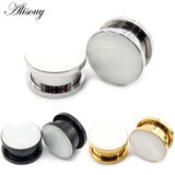 2pcs Stainless Steel Ear Gauges Tunnels Plugs Shell Screw Expander