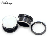 2pcs Stainless Steel Ear Gauges Tunnels Plugs Shell Screw Expander