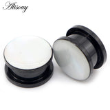 2pcs Stainless Steel Ear Gauges Tunnels Plugs Shell Screw Expander