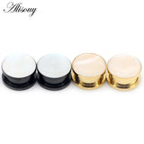 2pcs Stainless Steel Ear Gauges Tunnels Plugs Shell Screw Expander