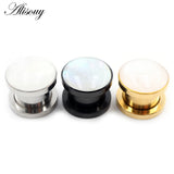 2pcs Stainless Steel Ear Gauges Tunnels Plugs Shell Screw Expander