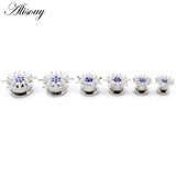 2pcs Stainless Steel Zirconia Ear Tunnels Plugs Gauges Body Piercing Jewelry