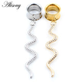 2pcs Green Acrylic Button Snake Ear Tunnel Plug Expander Stretchers