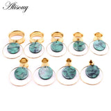 2pcs Green Acrylic Button Snake Ear Tunnel Plug Expander Stretchers